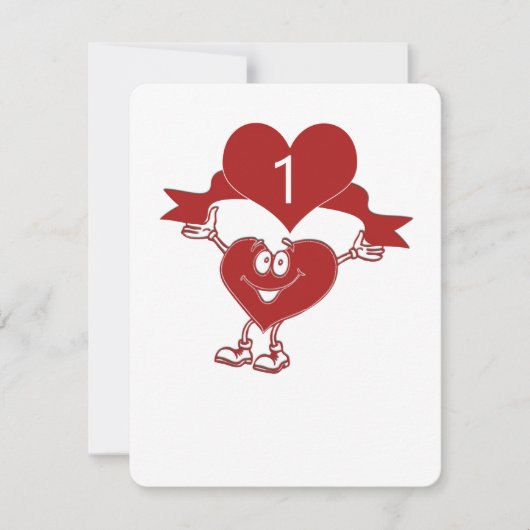 Herzfigur mit Tischnummern (Vorderseite)