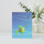 HERZFISH-BUBBLE VON SHARON SHARPE POSTKARTE (Stehend Vorderseite)