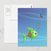 HERZFISH-BUBBLE VON SHARON SHARPE POSTKARTE (Vorne/Hinten)