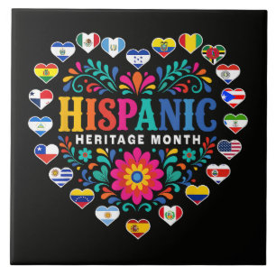 Herzflaggen des National Hispanic Heritage Month Fliese