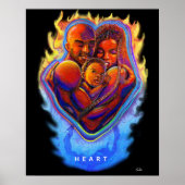 Herzflame Black Liebe Poster (Vorne)