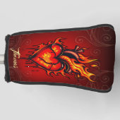 Herzflammen. Golf Headcover (Vorderseite)