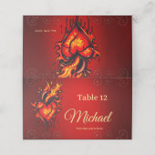 Herzflammen. Platzkarte (Außenseite Aufgefaltet)