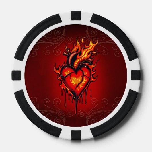 Herzflammen. Pokerchips (Vorderseite)