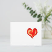 Herzflammen Postkarte (Stehend Vorderseite)