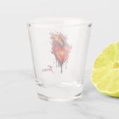 Herzflammen. Schnapsglas (Rückseite)