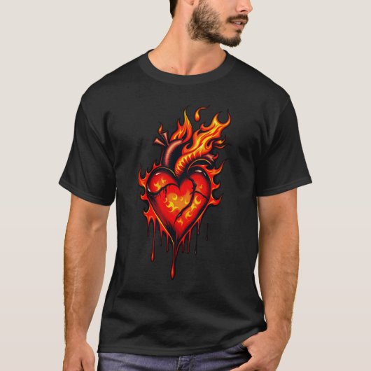 Herzflammen. T-Shirt (Vorderseite)