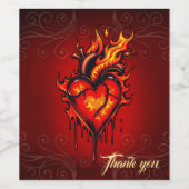 Herzflammen. Weinetikett (Einzelnes Label)