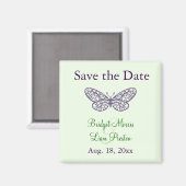 Herzflattern Save-the-Date-Magnet (grün) Magnet (Vorderseite/Rückseite)