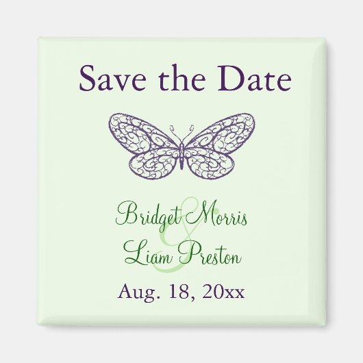 Herzflattern Save-the-Date-Magnet (grün) Magnet (Vorne)