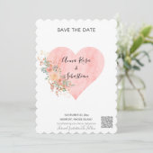 *~* Herzfloral AR6 WEDD SPEICHERN DATUM QR Einladung (Stehend Vorderseite)