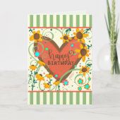 Herzfloral Daisy Fun Geburtstag Inspirivity Karte (Vorderseite)
