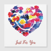 Herzfloral Emoji Happy lächelnd Gesicht Magnetkarte (Vorderseite)