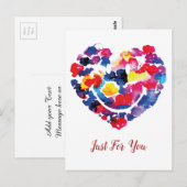 Herzfloral Emoji Happy lächelnd Gesicht Postkarte (Vorne/Hinten)