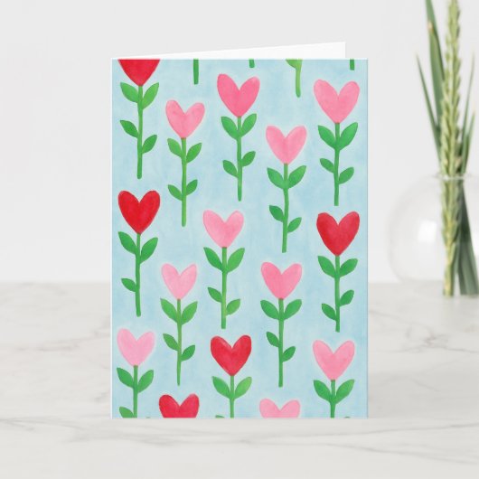 Herzfloralfarbenglanz Karte (Vorderseite)