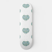 Herzfloralmuster Skateboard (Vorderseite)