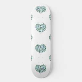 Herzfloralmuster Skateboard