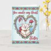 Herzflutter Karte (Gelbe Blume)