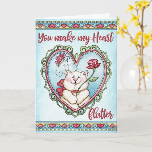 Herzflutter Karte (Gelbe Blume)