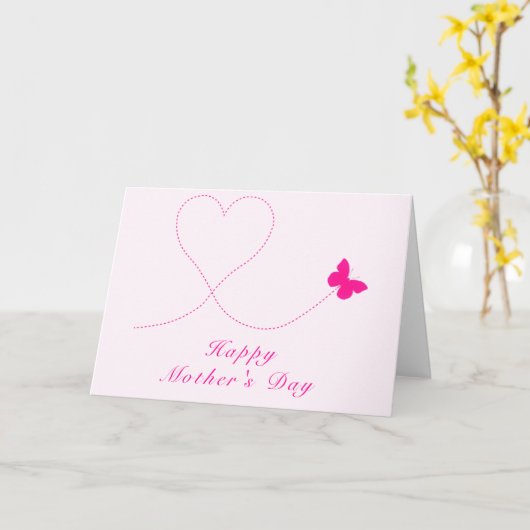 Herzflying Butterfly-Muttertagskarte Karte (Gelbe Blume)