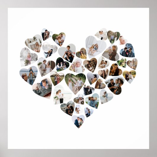 Herzfokus Collage 39 Fotos Valentinstag Post Poster (Vorne)