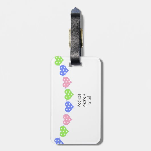 Herzfolge Gepäckanhänger (Rückseite vertikal)