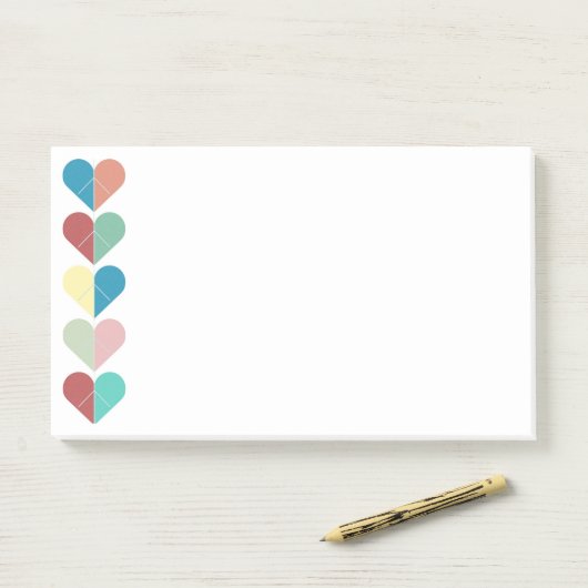 Herzfolge Post-it Klebezettel (Auf Schreibtisch)