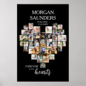 Herzform 36 Foto Collage Gedenkfeier Beerdigung Poster (Vorne)