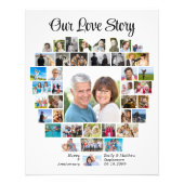 Herzform 40 Foto Collage Unsere Liebe Story Custom (Vorne)