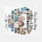 Herzform 40 Foto Collage Unsere Liebe Story Fleecedecke (Vorderseite (Horizontal))