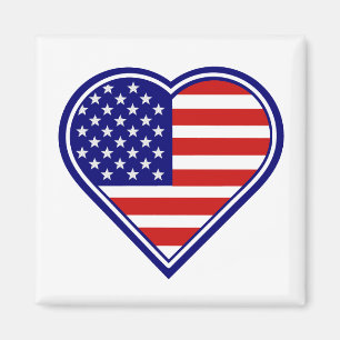 Herzform American Flag Magnet 2