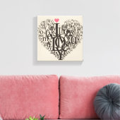 Herzform aus Buchstaben Leinwanddruck (Insitu (Wohnzimmer))