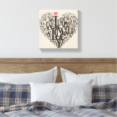 Herzform aus Buchstaben Leinwanddruck (Insitu (Schlafzimmer))
