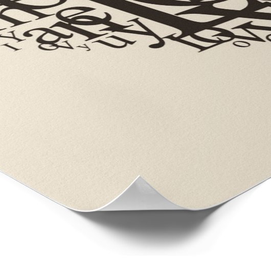 Herzform aus Buchstaben Poster (Ecke)