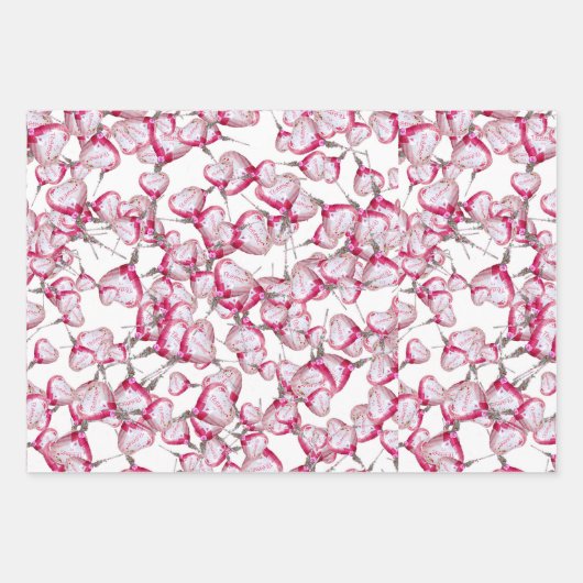 Herzform Ballon mit Liebe Textmuster Geschenkpapier Set (Vorderseite 2)