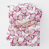 Herzform Ballon mit Liebe Textmuster Geschenkpapier Set (Beispiel)