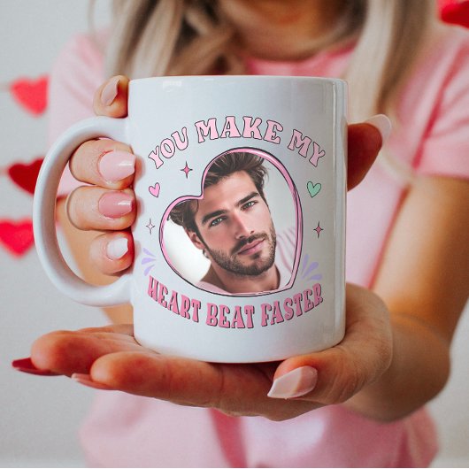 Herzform Benutzerdefiniertes Foto Valentine, Herzs Kaffeetasse