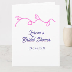 Herzform Blumenrosa lila Brautparty-Trend Karte