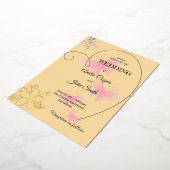 Herzform, Blütendesign, Schmetterlingsdesign Folieneinladung (Gedreht)