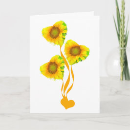 Herzform Bouquet von Sunflowers Valentine Karte