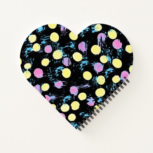 Herzform Confetti Pastel Paint Splash Custom Notizblock (Rückseite)