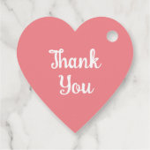 Herzform Dankeschön an die Geschenkmarken pink Geschenkanhänger (Rückseite)