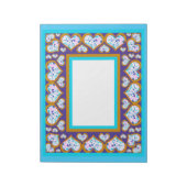 Herzform Diamanten Gold Aqua Notizblock (Rotiert)