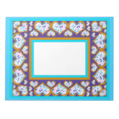 Herzform Diamanten Gold Aqua Notizblock (Vorderseite)