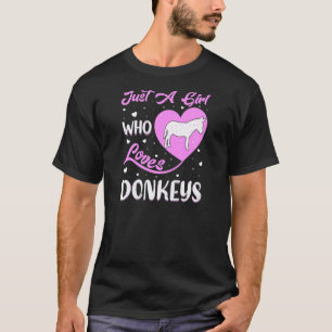 Herzform Donkey nur ein Mädchen, das Lieben Donkey T-Shirt