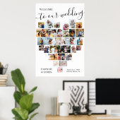 Herzform Foto Collage 29 Pic Wedding Willkommen Poster (Heimbüro)