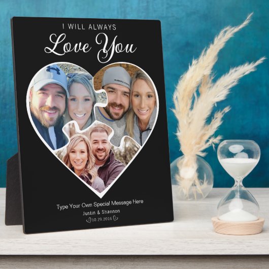 Herzform Foto Collage Liebe Jubiläumsspeicher Fotoplatte (Seite)