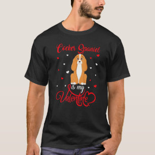 Herzform Funny Cocker Spaniel Hund ist mein Valent T-Shirt