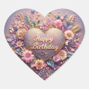 Herzform Geburtstagsticker Herz-Aufkleber