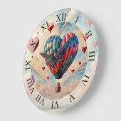 Herzform Heißluftballon Große Wanduhr (Winkel)